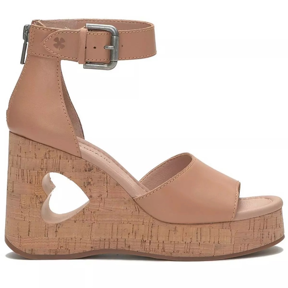 Lucky Brand Tan Cork Wedges with Ankle Strap
